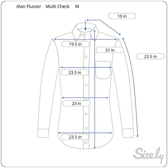 Alan Flusser Multicolor Check Button Down Oxford Shirt Size M - Picture 6 of 6